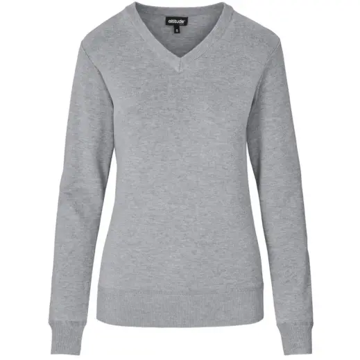 Ladies Long Sleeve Meta Low Pill Jersey Grey Front